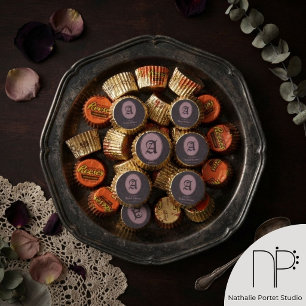 Dusty Pink Monogram Fleur-de-Lis Reese's Peanut Butter Cups