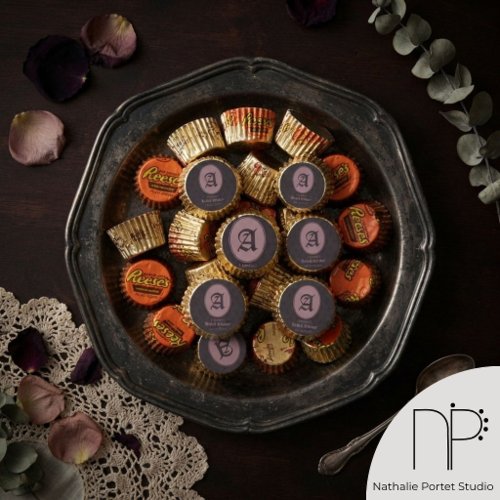 Dusty Pink Monogram Fleur-de-Lis  Reese's Peanut Butter Cups