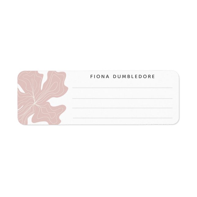 Dusty Pink Name Lined Blank Template Herb Floral  Label (Front)