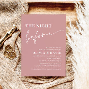 Dusty Pink Night Before Rehearsal Dinner Invite