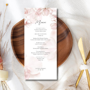 Dusty pink orchid watercolor wedding  menu