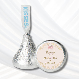 Dusty Pink Ornate Vintage Baroqpue Wedding   Hershey®'s Kisses®