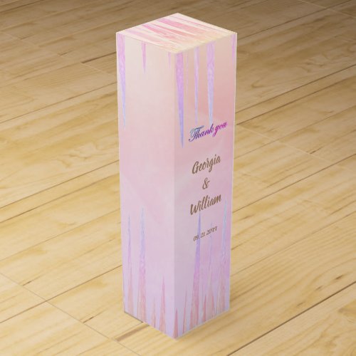 Dusty Pink Peach Icicle Wine Gift Box