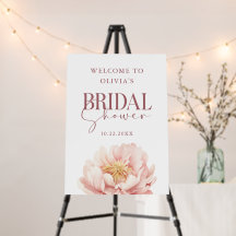 Dusty Pink Peony Bridal Shower Welcome