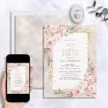 Dusty Pink Peony Floral Gold Shimmer 60th Birthday Invitation<br><div class="desc">Celebrate a milestone in style with our Dusty Pink Peony Floral Gold Shimmer 60th Birthday Invitation. From its hand lettered calligraphy to the pink peony watercolor florals, this invitation sets the tone for your special day. With the matching shimmer pattern on the back of each card, everyone is sure to...</div>