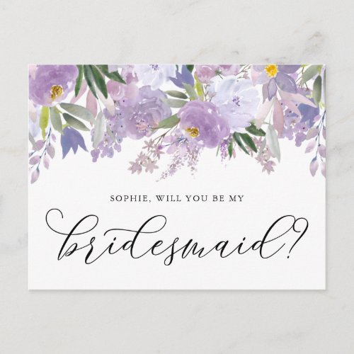 Dusty Pink Peony Will You Be My Bridesmaid Card