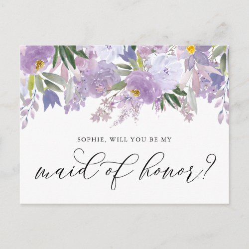 Dusty Pink Peony Will You Be My Maid of Honor Card