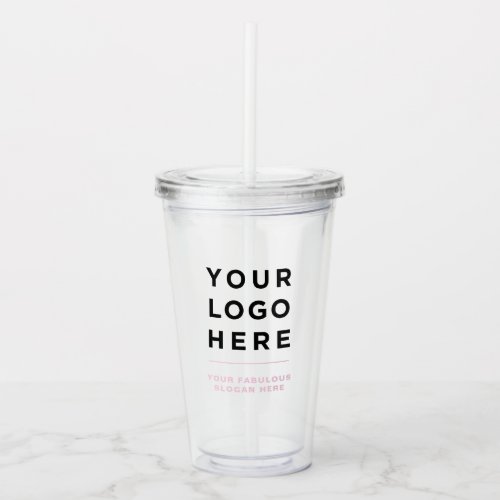 Dusty pink  Personalized Clear Tumbler with Straw