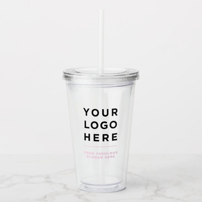 Dusty pink | Personalized Clear Tumbler with Straw (Front)