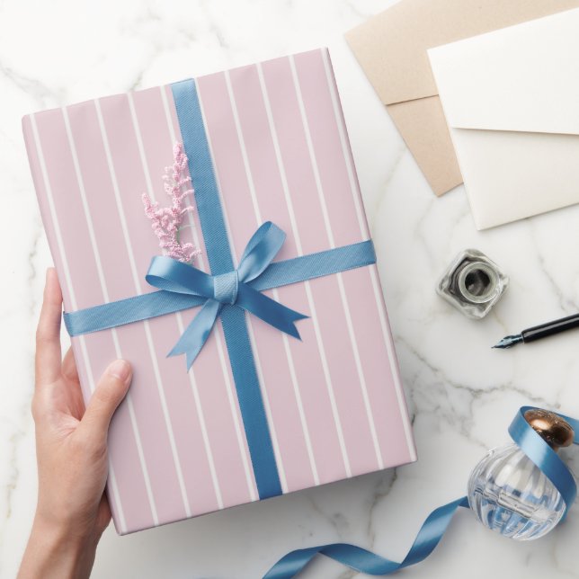Dusty Pink Pinstripe - Minimalist Pattern Wrapping Paper (Gifting)