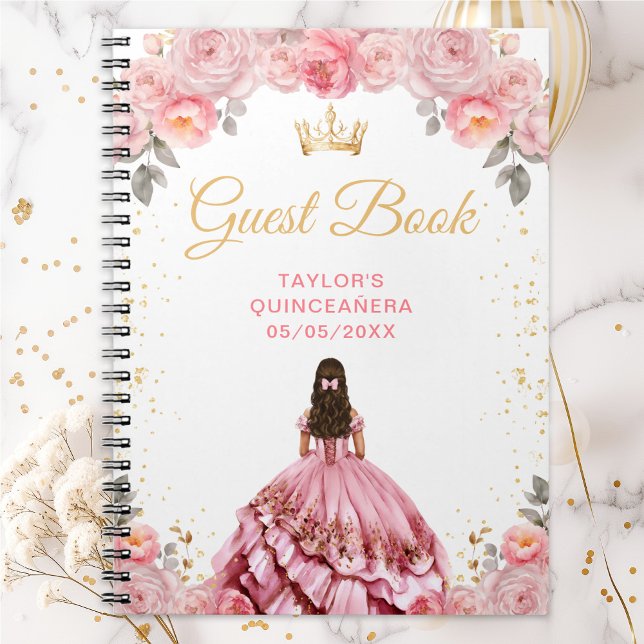 Dusty Pink Princess Quinceañera Guest Book (Creator Uploaded)