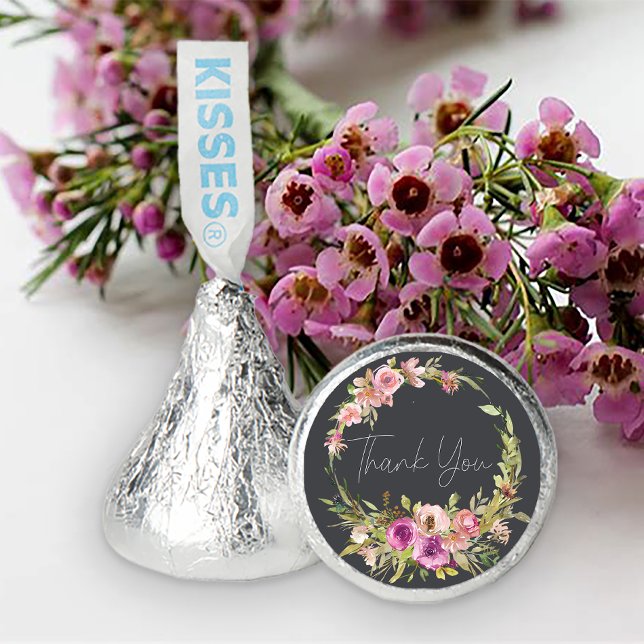 Dusty Pink Purple Floral Wedding Hershey®'s Kisses® (Creator Uploaded)