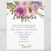 Dusty Pink Purple Floral Wedding Invitation (Front)