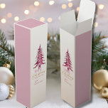 Dusty pink re Pagoda Christmas Tree, Hostess gift, Wine Box<br><div class="desc">Dusty pink red Pagoda Christmas Tree Wine Gift Box Make your holiday wine gifts extra special with our Dusty pink red Pagoda Christmas Tree Wine Gift Box. Featuring our elegant red pagoda Christmas tree and the festive message "Merry Christmas, Happy New Year, " this box can be personalized with your...</div>