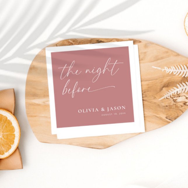 Dusty Pink Rehearsal Dinner Napkins (Creator Uploaded)