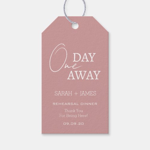 Dusty Pink Rehearsal Dinner Wedding Thank You  Gift Tags