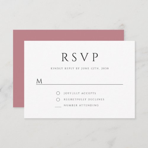 Dusty Pink Religious Cross Girl First Communion RSVP Card