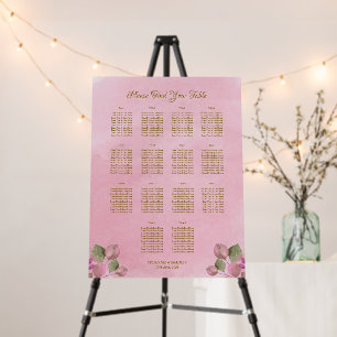 Dusty Pink Romantic Floral Wedding Seating Chart Foam Board