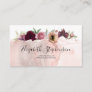 Dusty Pink Rose and Burgundy Red Floral Vintage Business Card