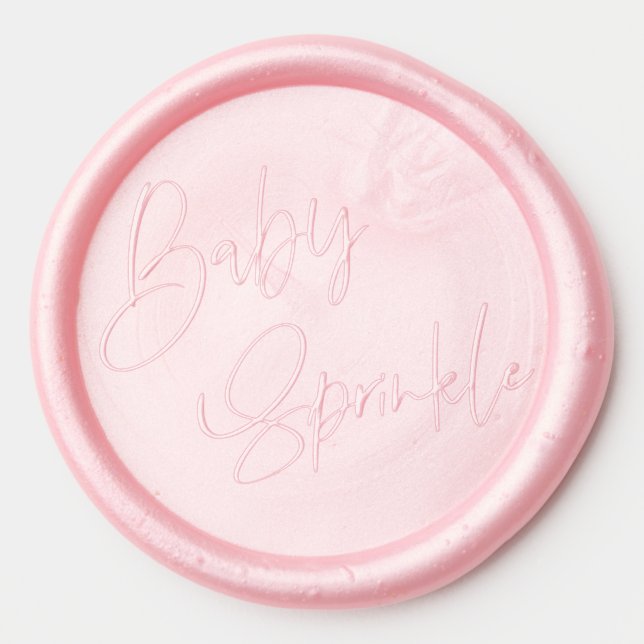 Dusty pink/ rose baby girl baby sprinkle  wax seal sticker (Front)