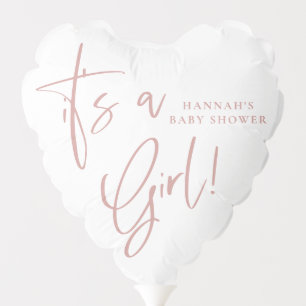 Dusty Pink/ Rose Baby Shower Its a girl heart Balloon