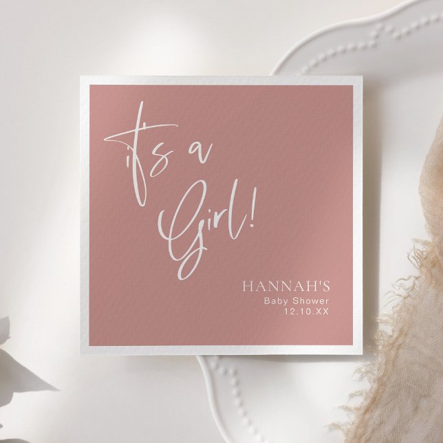 Dusty Pink/ Rose Baby Shower Napkins (Creator Uploaded)