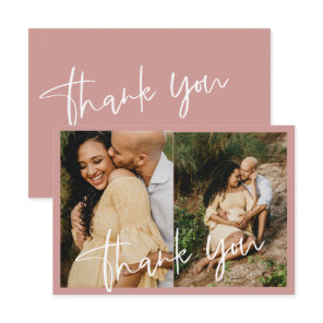 Dusty Pink/ Rose Baby Shower Photo Thank You Card