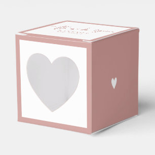 Dusty Pink/ Rose Baby Shower thank you Heart Favor Boxes