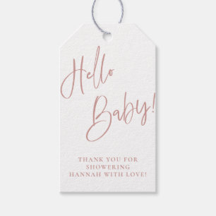 Dusty Pink/ Rose Bohemian Baby Shower Thank you Gift Tags