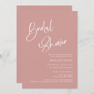 Dusty Pink/ Rose Bohemian Bridal Shower Invitation