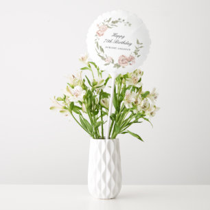 Dusty Pink Rose Floral 70th Birthday  Balloon