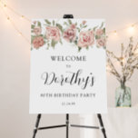 Dusty Pink Rose Floral 80th Birthday Welcome  Foam Board<br><div class="desc">Welcome guests to your 80th birthday party with this elegant dusty pink rose floral welcome sign. A pretty arrangement of watercolor pink roses nestled in soft sage green leaves decorate the sign. The birthday celebrant's name is written in a large trending script font. The remainder of the text is a...</div>