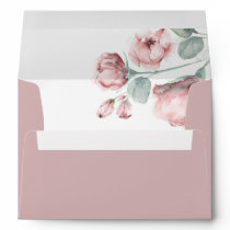 Dusty Pink Rose Flowers Elegant Romantic Envelope Dusty Pink Rose Flowers Elegant Romantic Envelope