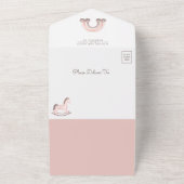 Dusty Pink Rose Pampas Boho Rainbow Baby Shower All In One Invitation (Outside)