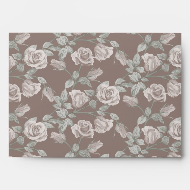 Dusty Pink Rose Vine Envelope (Front)