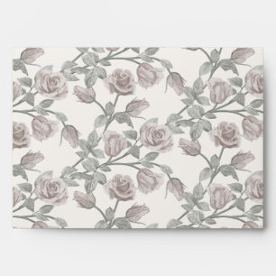 Dusty Pink Rose Vine Envelope