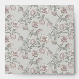 Dusty Pink Rose Vine Envelope