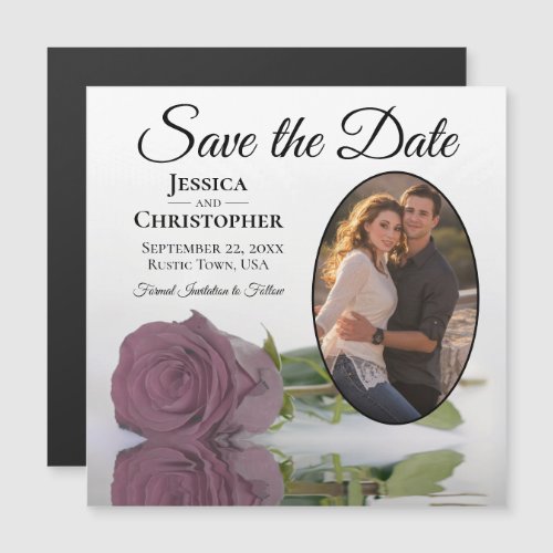 Dusty Pink Rose Wedding Save The Date Photo Magnet