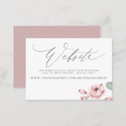 Dusty Pink Rose Wedding Website Card at Zazzle