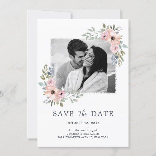 Dusty Pink Roses Midsummer Floral Save the Date