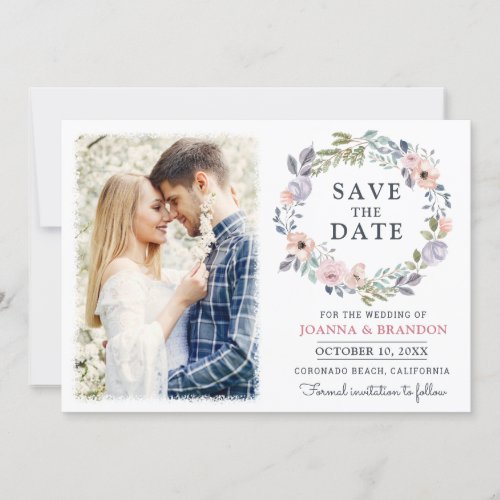 Dusty Pink Roses Midsummer Floral Save the Date Invitation