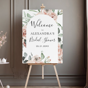 Dusty Pink Sage Green Floral Bridal Shower Foam Board