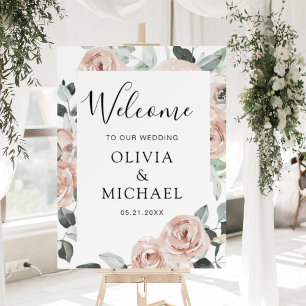 Dusty Pink Sage Green Floral Wedding Foam Board