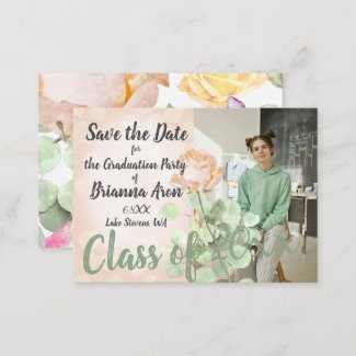 Dusty Pink, Sage Green Vintage Save the Date Advice Card