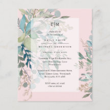 Dusty Pink Sage Wedding Ceremony and Reception Inv