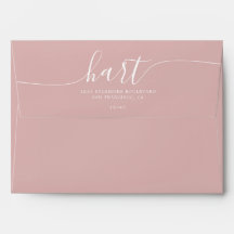 Dusty Pink Script Return Address