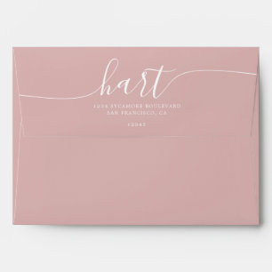 Dusty Pink Script Return Address Envelope