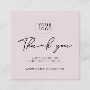 Dusty Pink Simple Business Thank you Insert Card