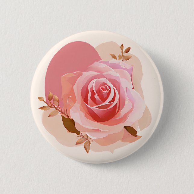 Dusty Pink Single Rose Button (Front)