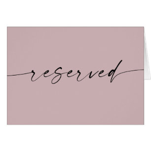 Dusty Pink Spring Wedding Script Reserved Sign Cards